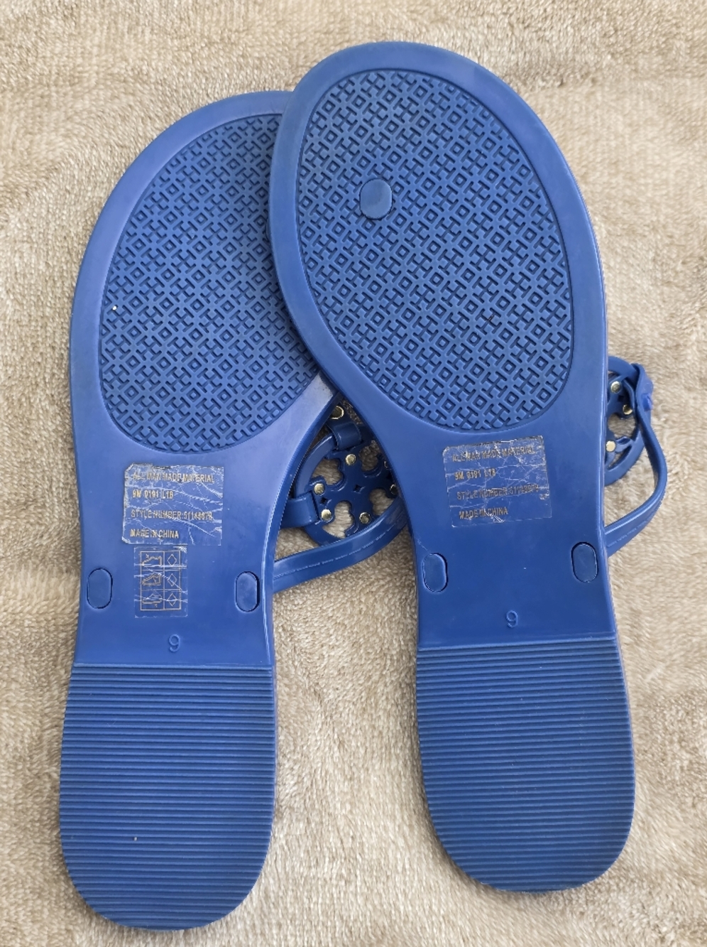 Tory Burch Mini Miller Jelly Thong Sandals Bondi Blue - Size 9 - Picture 4 of 4